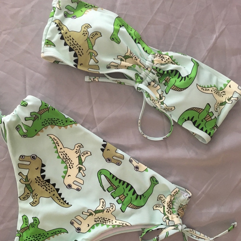 Cute green Dino bikini